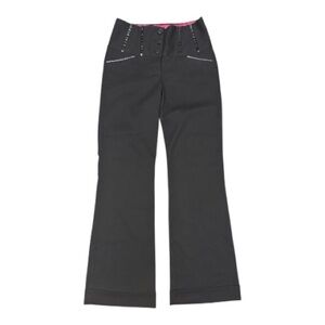 Charlotte Russe Y2K Black Pants High Waist Mid Rise Flare Leg Size 5 Juniors